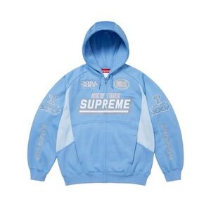 Supreme Football Zip Up Hooded Sweatshirt ‘Light Blue’